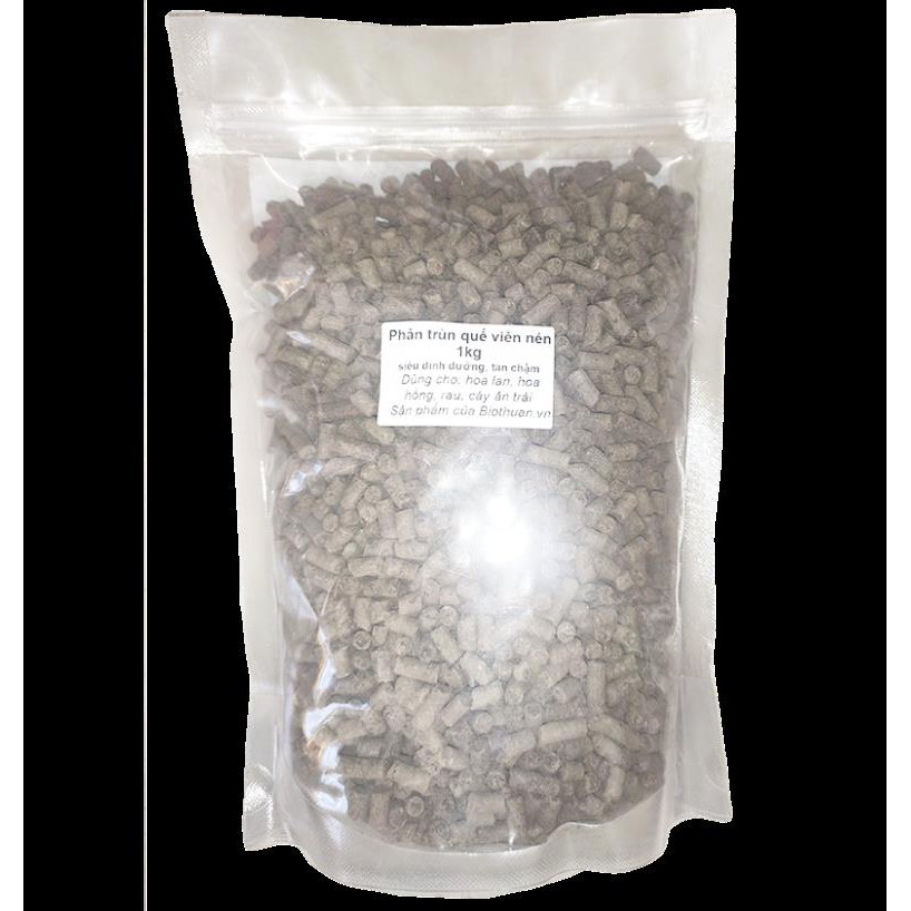 Phân trùn quế viên nén tan chậm bón lan hoa hồng rau 1kg bổ sung thêm Trichoderma phân giải xenlulo