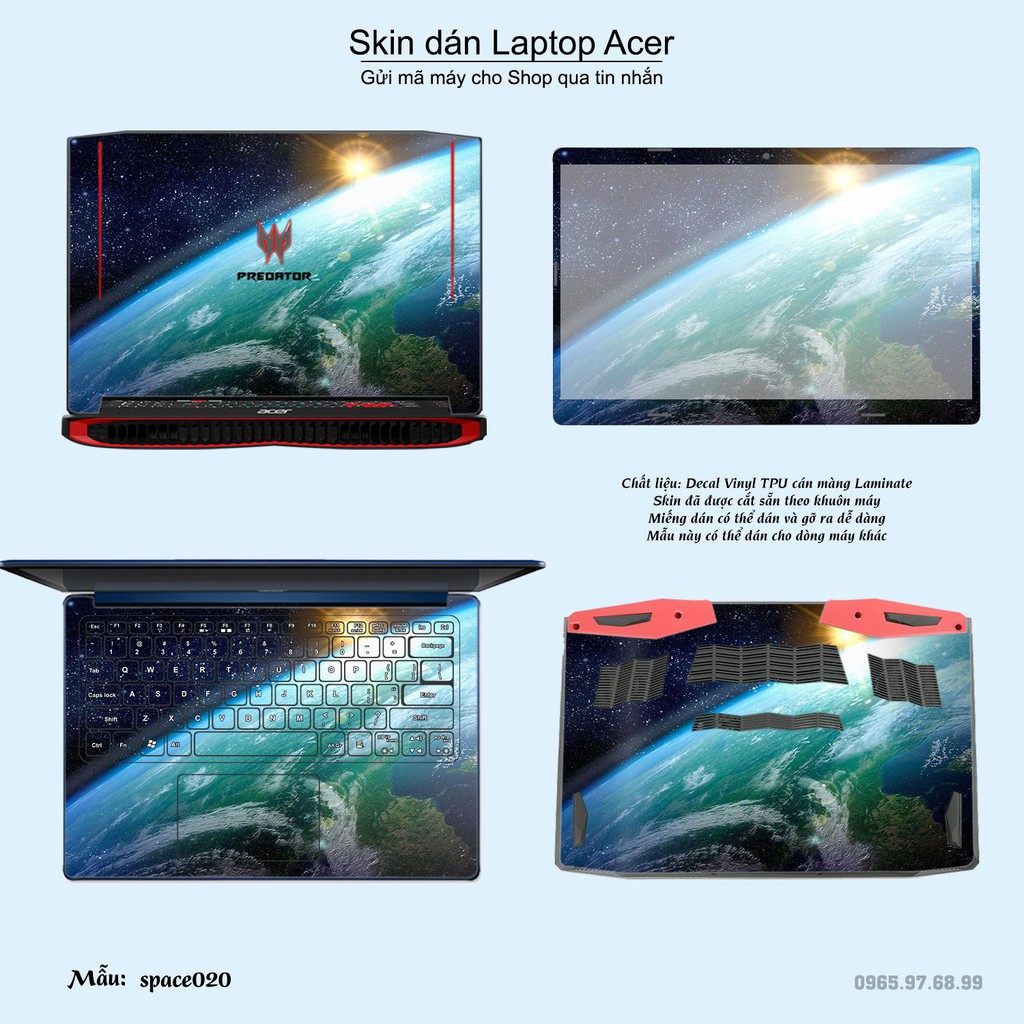 Skin dán Laptop Acer in hình không gian nhiều mẫu 4 (inbox mã máy cho Shop)