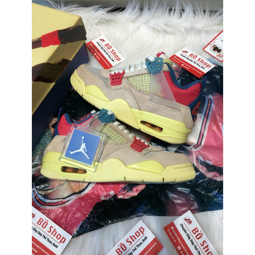 GIÀY THỂ THAO NAM NỮ AIR JORDAN 4 RETRO UNION 'GUAVA ICE' PK GOD (FULL BOX+ HÌNH THẬT+PHỤ KIỆN)