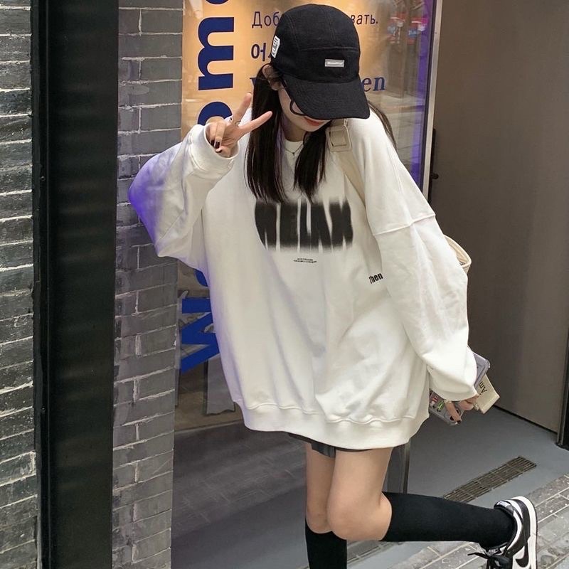 Áo Sweater Chữ Loang RELAX Form Rộng Tay Phồng Unisex