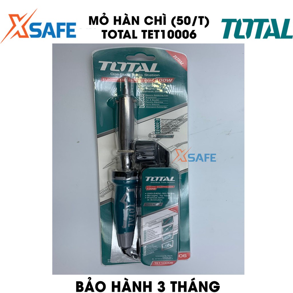 Mỏ hàn chì TOTAL điện áp 220-240V Hàn nhiệt cầm tay làm nóng từ 3-5ph, bảo hành chính hãng 3 tháng