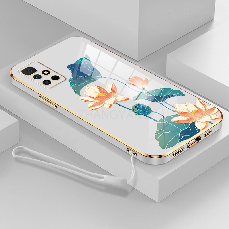 Ốp lưng Redmi 10 Redmi 10 prime ốp điện thoại Redmi 10 Redmi 10 prime Ốp Điện Thoại TPU Dẻo Mạ Màu Họa Tiết Hoa Sen Sang Trọng