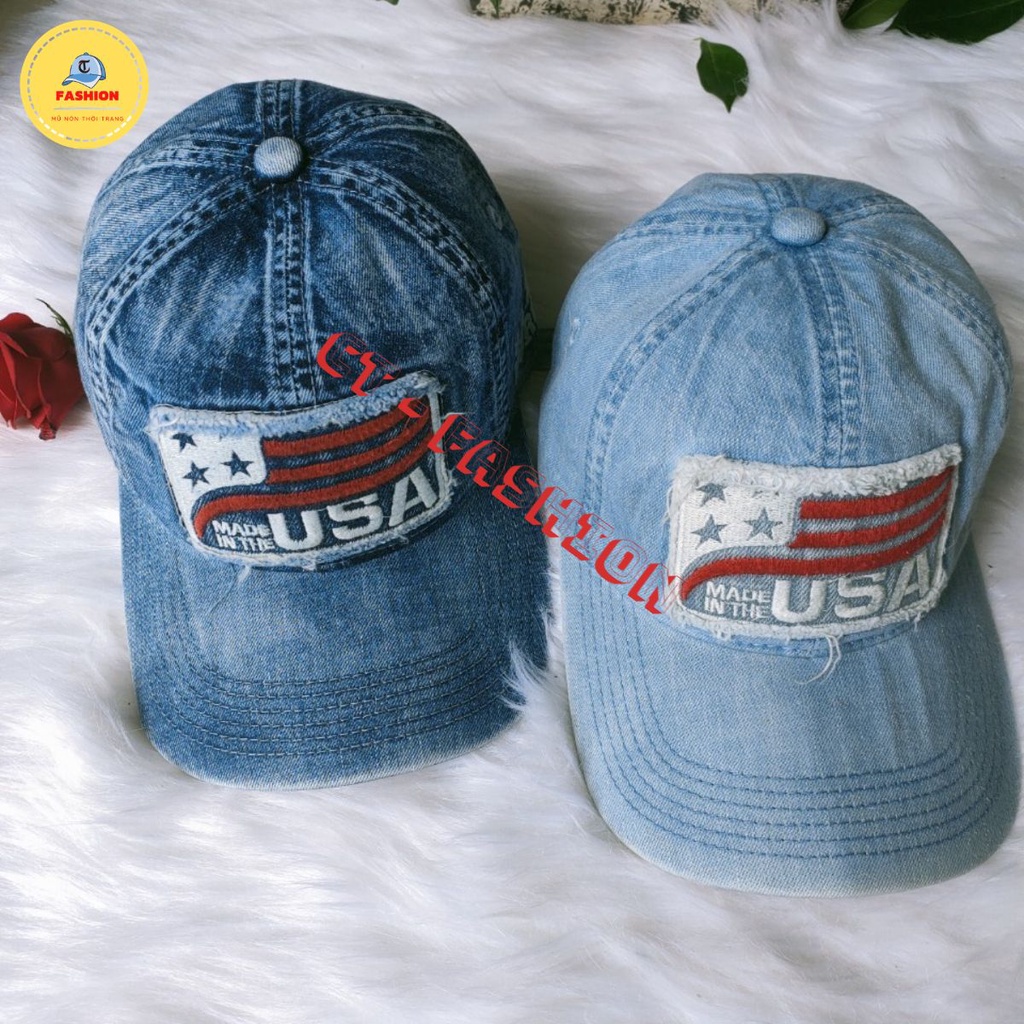 Nón kết, mũ lưỡi trai Jeans USA unisex nam nữ