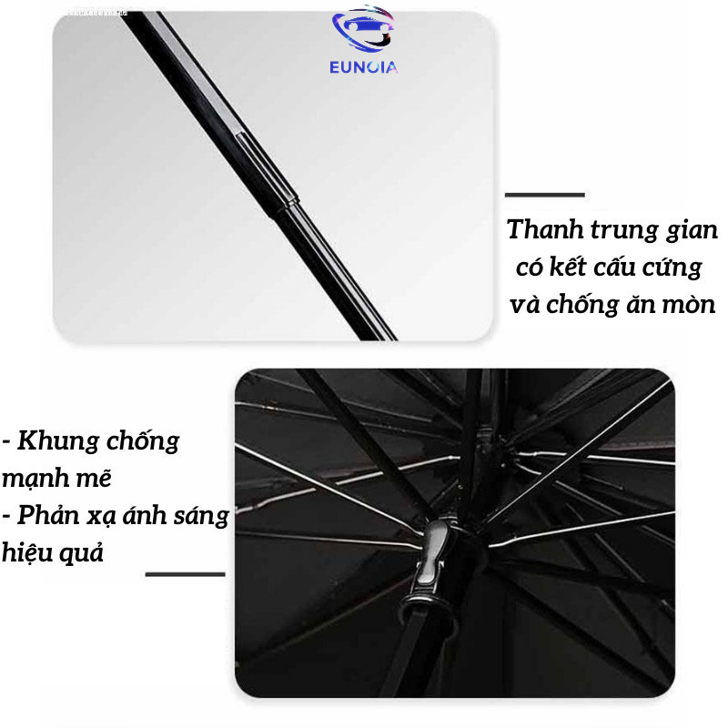 Dù che nắng ô tô 4 5 7 chỗ, ô che ô tô vải dù cán kim loại cacbon chống tia uv