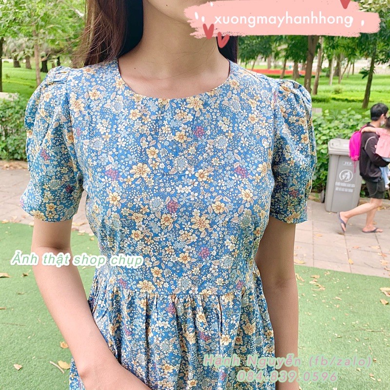 Váy babydoll chất thô quảng châu, váy hoa Ulzzang cực xinh - Xưởng May Hạnh Hồng | BigBuy360 - bigbuy360.vn