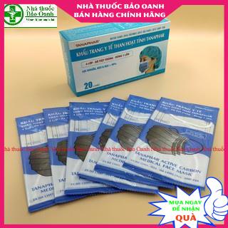 Khẩu trang y tế 4 lớp Tanaphar có than hoạt tính Hộp 20c kt trong từng túi tiệt trùng