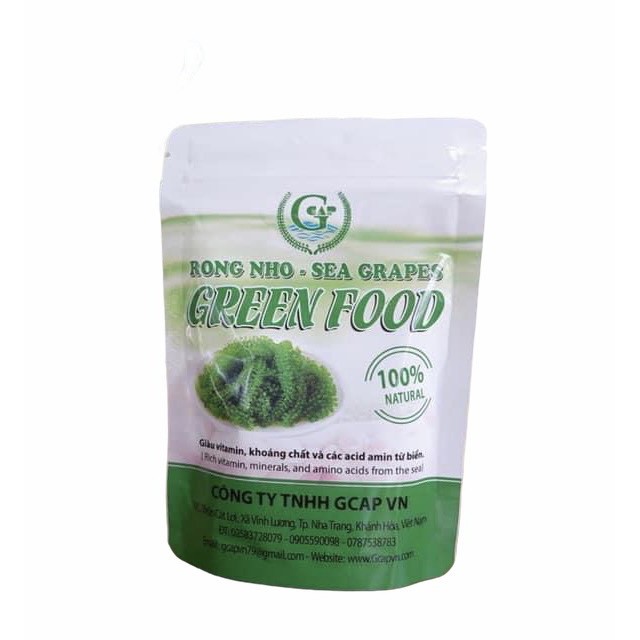 Rong Nho Trường thọ và rong nho tách nước Green Food nở ra rong nho tư