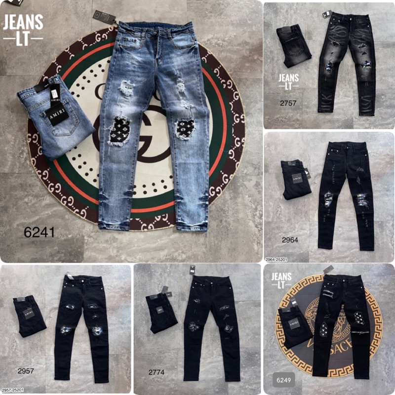 Quần Jean Nam Vá LV Cực Xịn - Quần Bò Nam Vá Siêu Hót