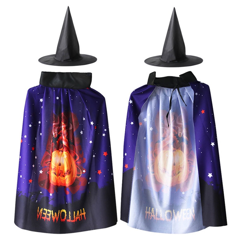 Áo Choàng Hóa Trang Ma Cà Rồng Kèm Nón Cho Tiệc Halloween