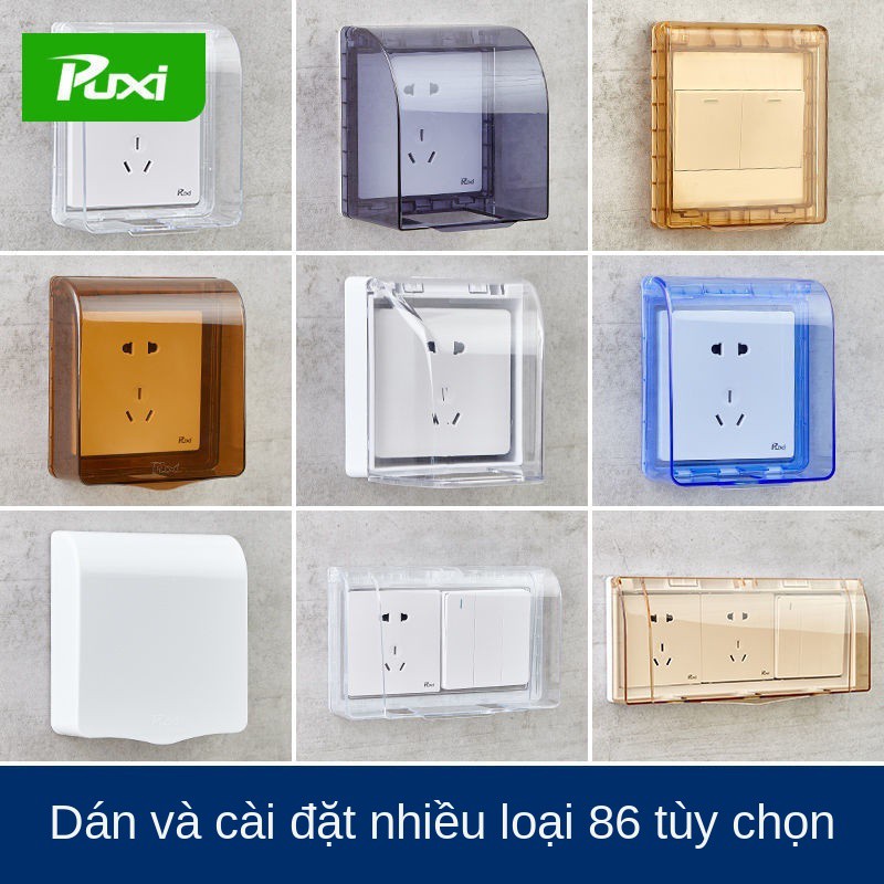 86 type switch che chống thấm nước phòng tắm nắp bảo vệ ổ cắm hộp an toàn điện giật không