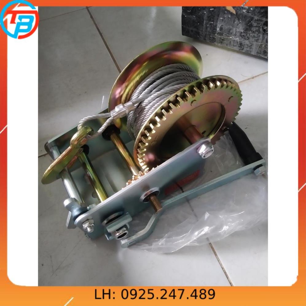 Tời Quay Tay 2000 LBS Tải Trọng 900 Kg Có Cáp Móc 8 Mét Liên Sơn