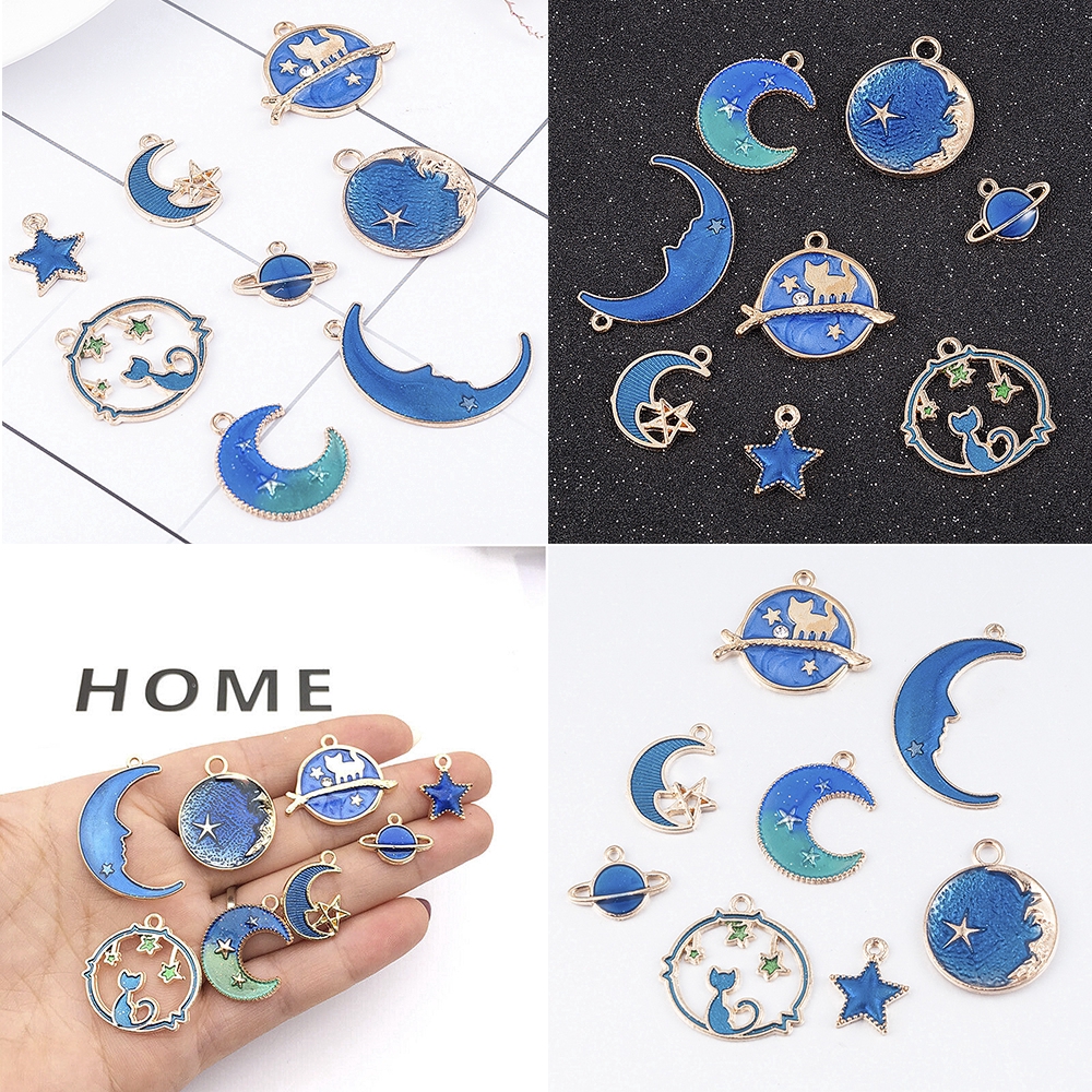 Bộ 8 mặt trang sức nhiều hoạ tiết dễ thương thời trang cho nữ DIY