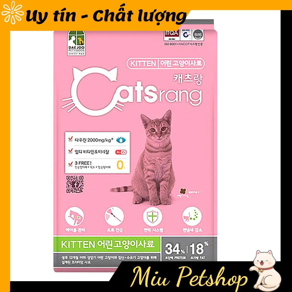 Hạt thức ăn cho mèo Catsrang kitten 2kg,Thức ăn cho mèo con, Hạt cho mèo con nhiều dinh dưỡng