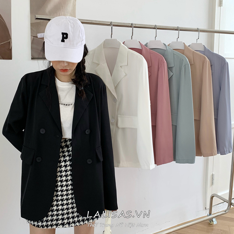 Áo Khoác Nữ Form Rộng Phong Cách Hàn Quốc Với 6 Màu Tùy Chọn