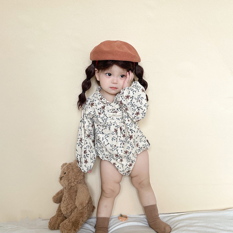 Bộ Áo Liền Quần Kiểu Sườn Xám Thời Trang Mùa Đông Xinh Xắn Cho Bé Gái Từ 0-24 Tháng Tuổi