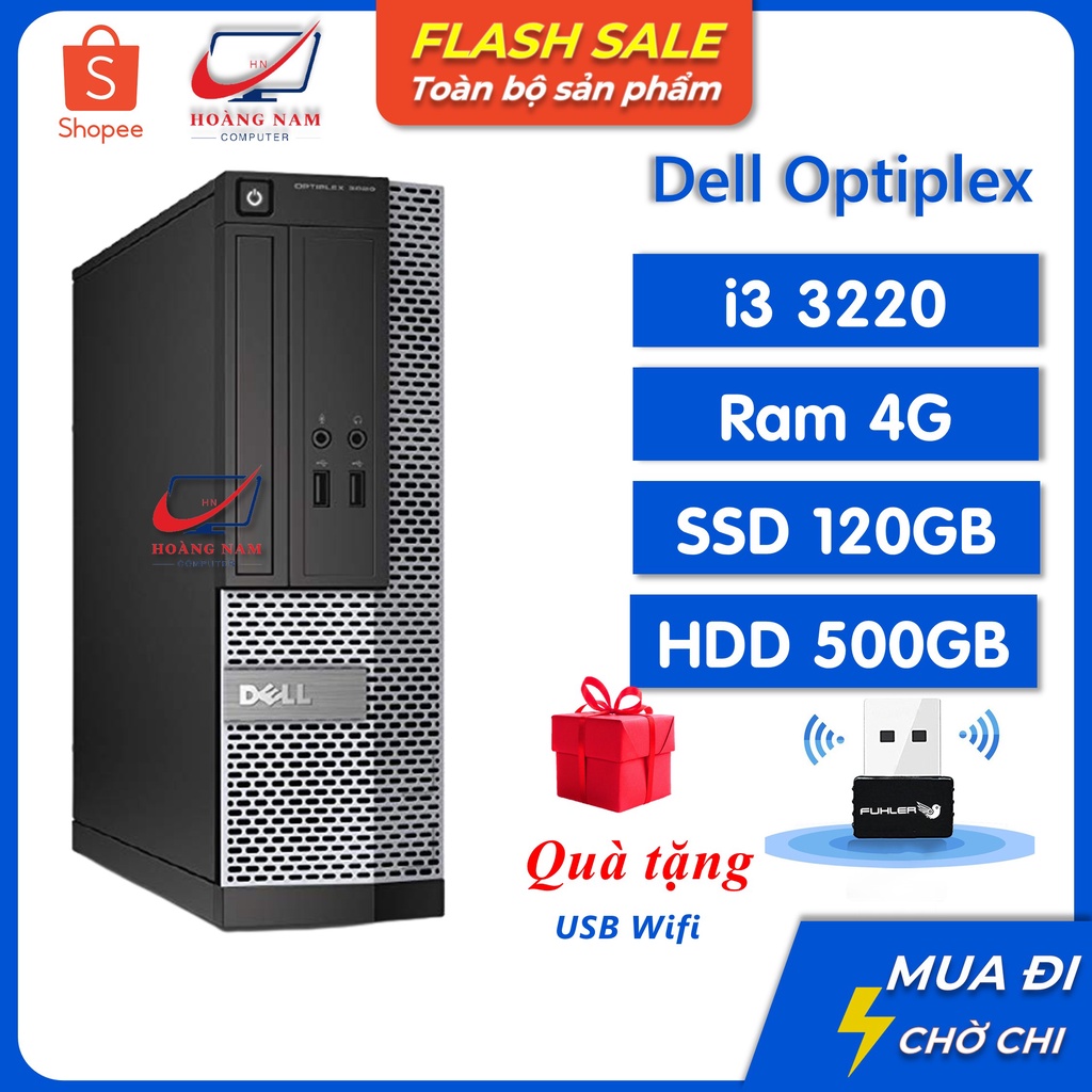Case Máy Tính Đồng Bộ ⚡️Freeship⚡️ Máy Bộ Văn Phòng Giá Rẻ - Dell Optiplex (i3 3220/Ram 4G/SSD 120GB/HDD 500)