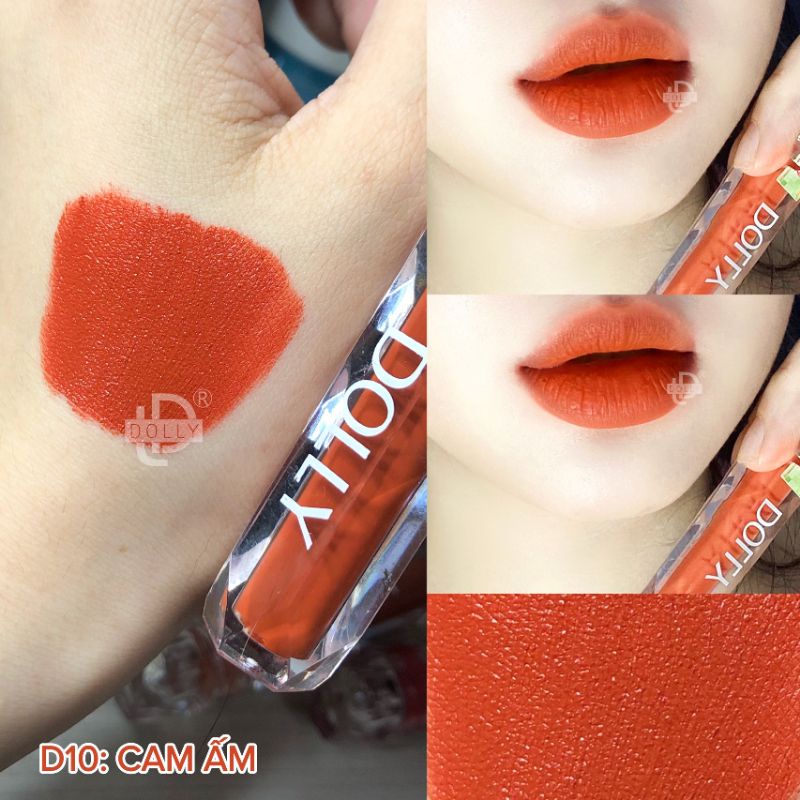 [ Cam Ấm  - D10 ] Son lì không chì Dolly Diamond mềm mịn( tặng dưỡng môi khi mua 3 son )