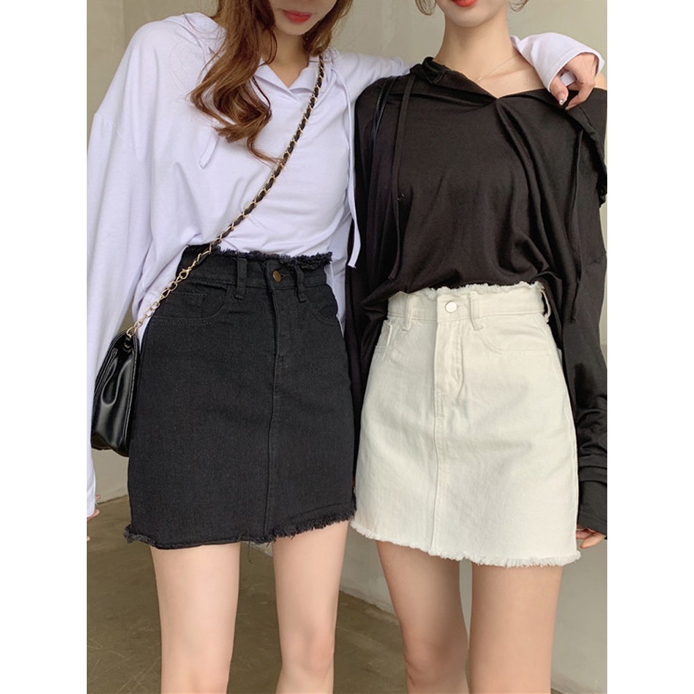 Váy chữ A ulzzang chân váy dáng ngắn Nữ 2 màu trắng và đen( kèm ảnh thật) | BigBuy360 - bigbuy360.vn