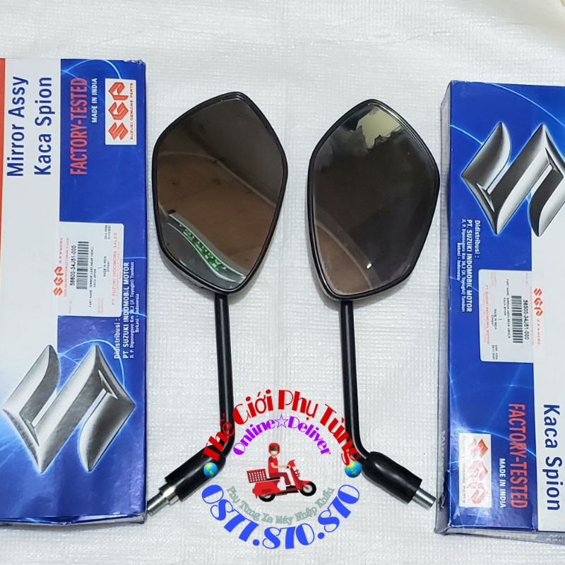 Kính hậu - kiếng hậu Raider Fi, Satria Fi zin Suzuki Indonesia - 56500-34J51-000/ 56600-34J51-000