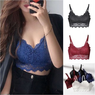 Áo ngực màu trơn trang trí ren hoa thời trang cho nữ