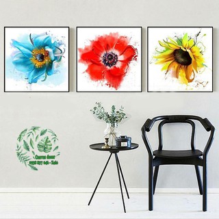 Bộ 3 tranh canvas flower -314