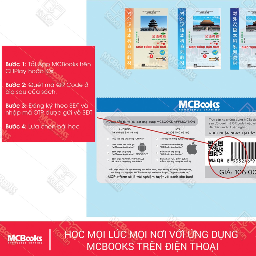 Sách - Combo Giáo Trình Hán Ngữ Tập 3 ; Quyển Thượng 5 + Quyển Hạ 6 Tặng Kèm Bookmark