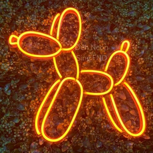 Đèn neon sign Decor nhà Trang tri Phòng Ngủ Đèn tiktok Hình Chó Balloon