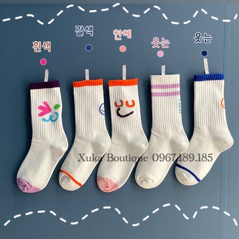 Tất Trẻ Em Hàn Quốc, Tất Vớ Dài Cotton Cao Cấp Cho Bé Từ 3 đến 12 tuổi đi được cả 4 mùa trong năm
