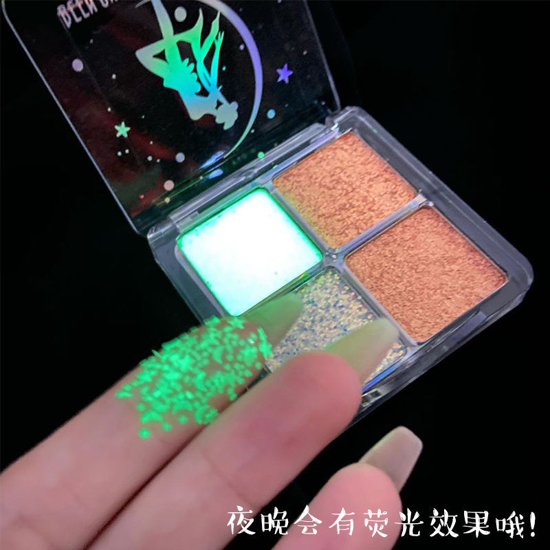 [Hàng mới về] Hộp Phấn Mắt Bốn Màu Huỳnh Quang Lấp Lánh | BigBuy360 - bigbuy360.vn