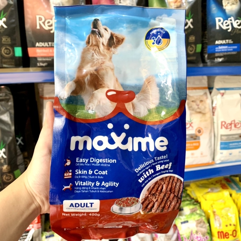 Hạt MAXIME cho cún con và cún 1 tuổi- thức ăn cho chó vị bò MAXIME PUPPY&amp;ADULT