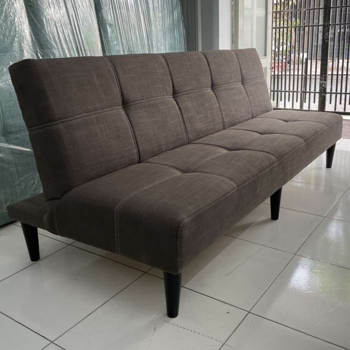 Ghế sofa giường đa năng 1m8 x 90cm bọc vải bố màu nâu tối