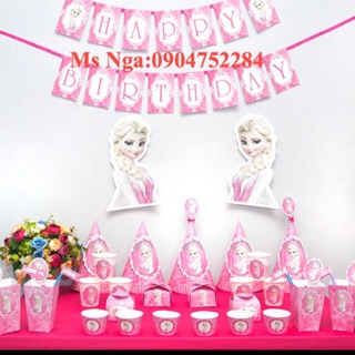 Bộ trang trí sinh nhật ellsa hồng