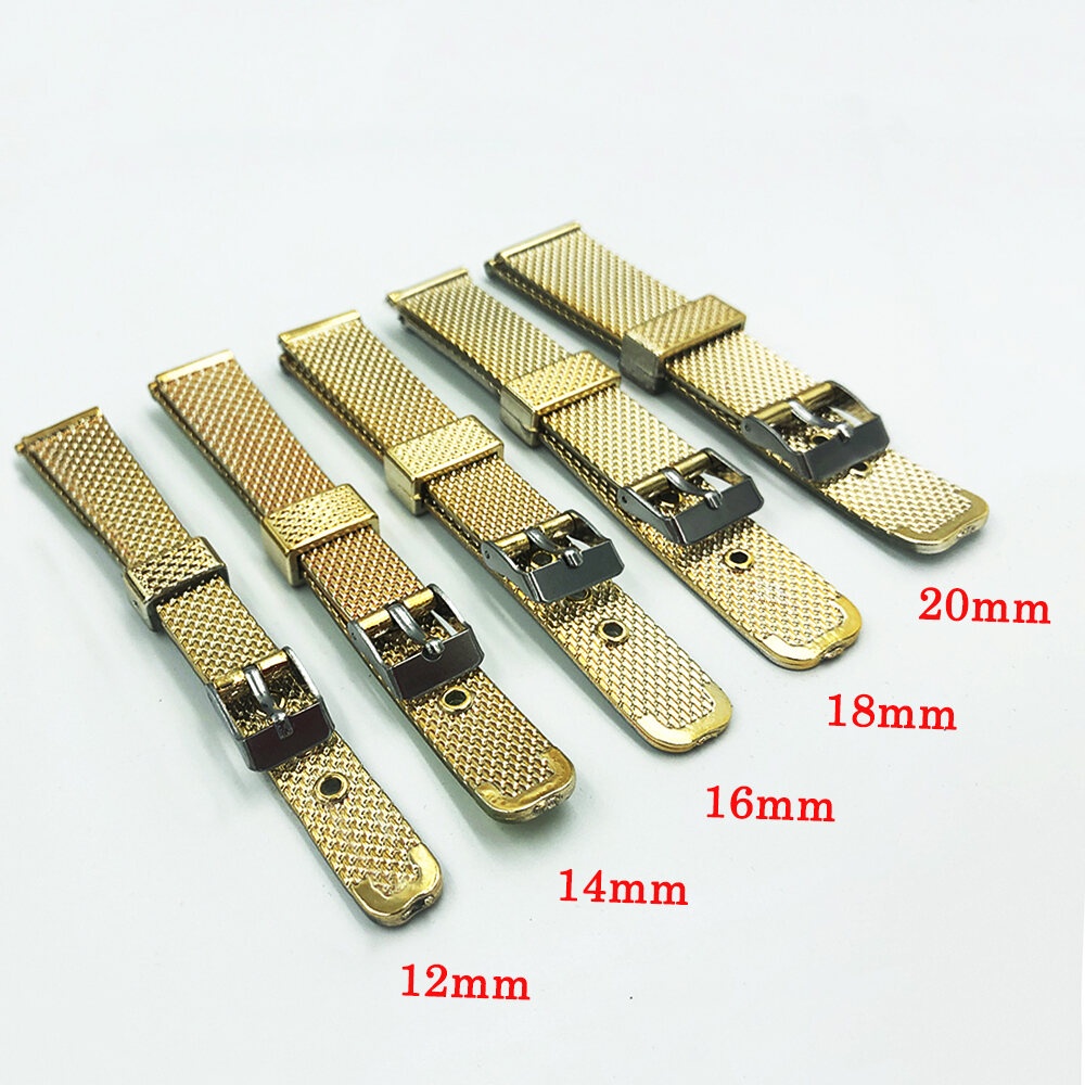 Dây Đeo Đồng Hồ Bằng Nhựa Chống Nước Dạng Lưới Kích Thước 12mm 14mm 16mm 18mm 20mm