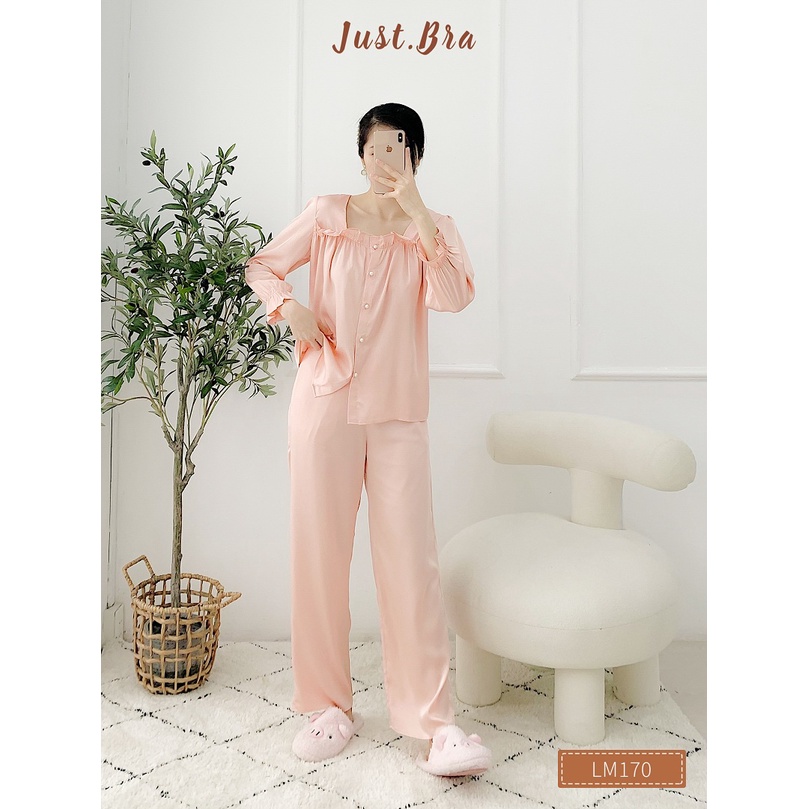 Bộ đồ ngủ Just Bra thiết kế đáng yêu chất liệu lụa cao cấp LM170