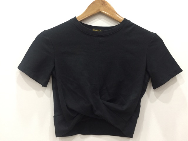 Áo croptop thun gân xoắn eo tay ngắn ( hình thật ) | BigBuy360 - bigbuy360.vn