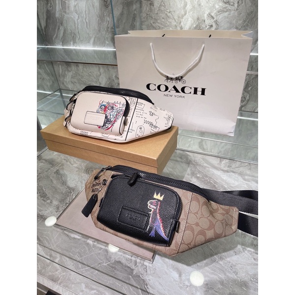 Túi bao tử đeo chéo đeo eo cho nam và nữ thương hiệu Coach da thật cao cấp