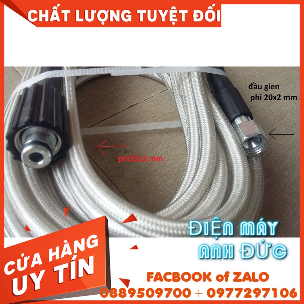 Dây rửa xe 20 2 đầu bằng nhau ren 22mm ( NEW )