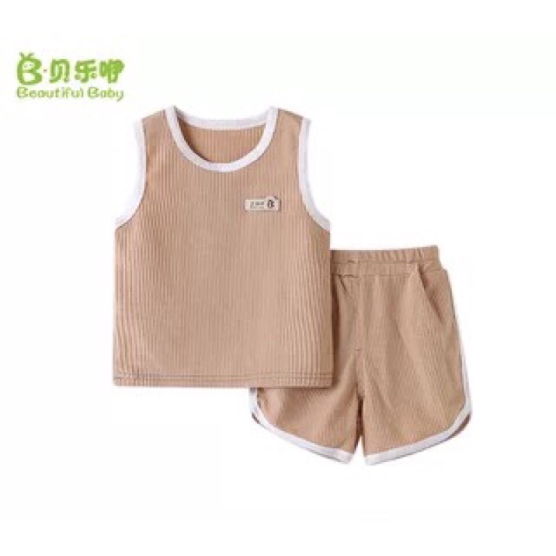 [Rẻ vô địch⚡️Hàng QC] Bộ ba lỗ chất thun lạnh cotton gân cho bé trai bé gái