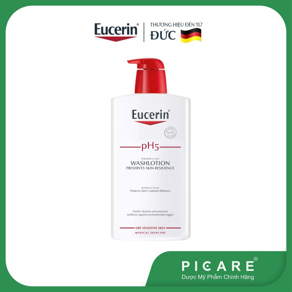 [CHÍNH HÃNG] Eucerin Sữa Tắm Và Rửa Mặt Dành Cho Da Nhạy Cảm Washltion pH5 1000ml Date 2024