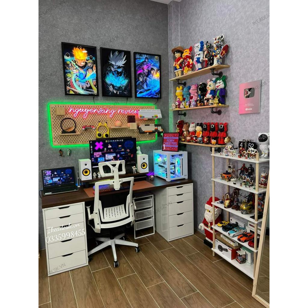 Bàn IKEA Gaming Bàn Làm Việc Đa Năng Bằng Gỗ MDF Phủ Melamine Hàng loại 1 (Free Ship HN-Ship tỉnh 200k)