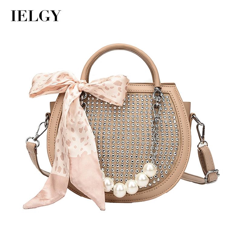 Ielgy Túi Xách Yên Ngựa Đính Kim Cương Sáng Lấp Lánh Kiểu niche Cho Nữ