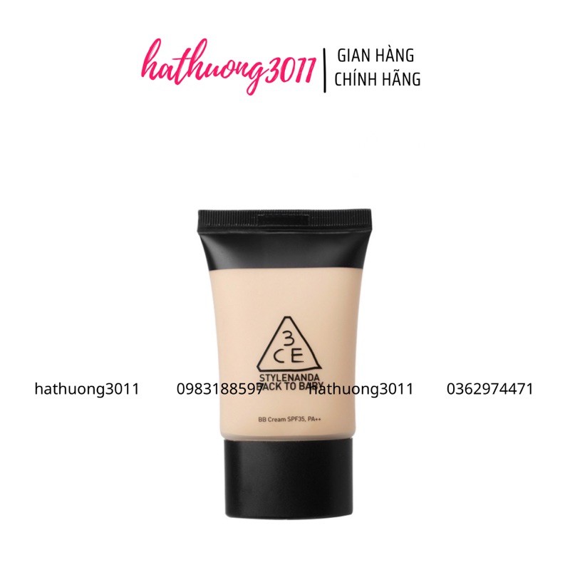 Kem Nền 3CE Back To Baby BB Cream SPF 35+++