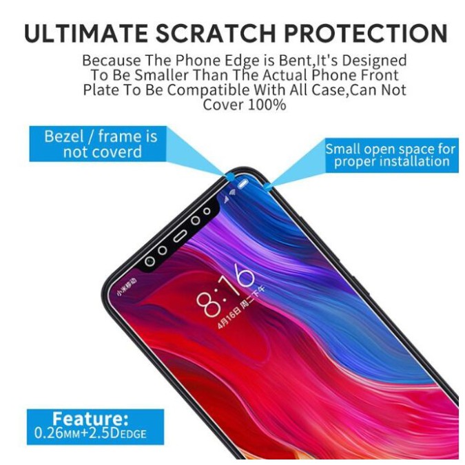 Kính Cường Lực Bảo Vệ Màn Hình Cho Xiaomi Redmi Note 8 8t 7 K20 K30 9 Pro Max