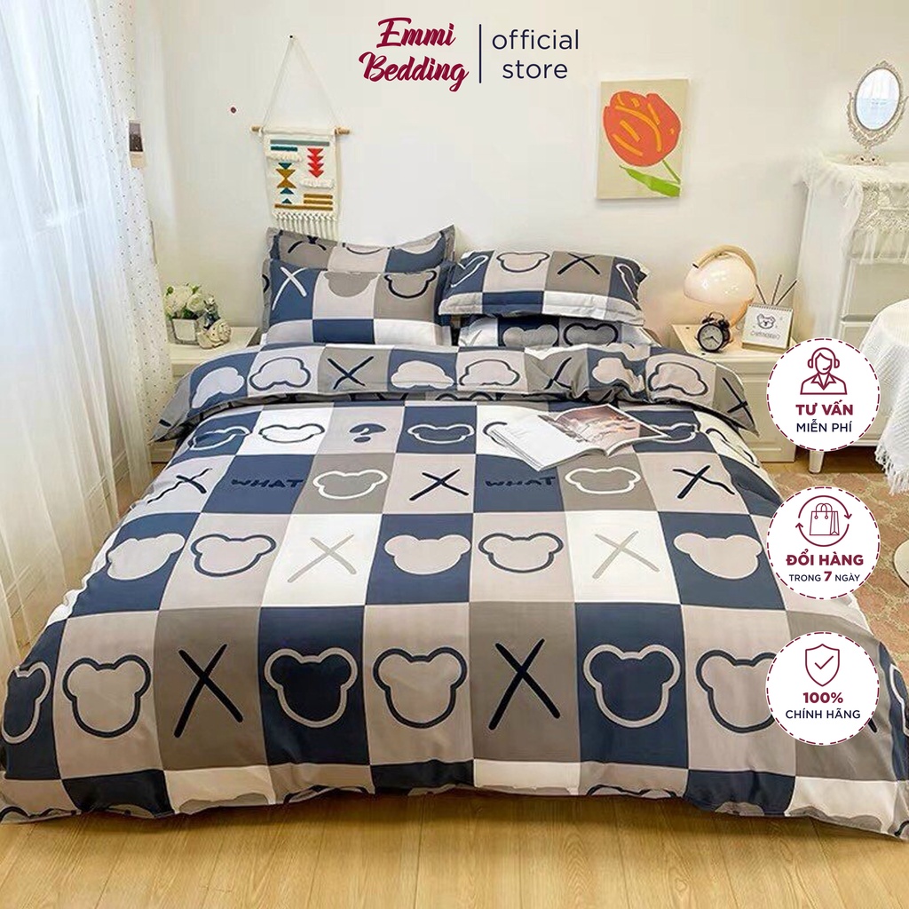 Bộ chăn ga gối , coton poly Emmibedding họa tiết quả đủ size miễn phí bo chun | BigBuy360 - bigbuy360.vn