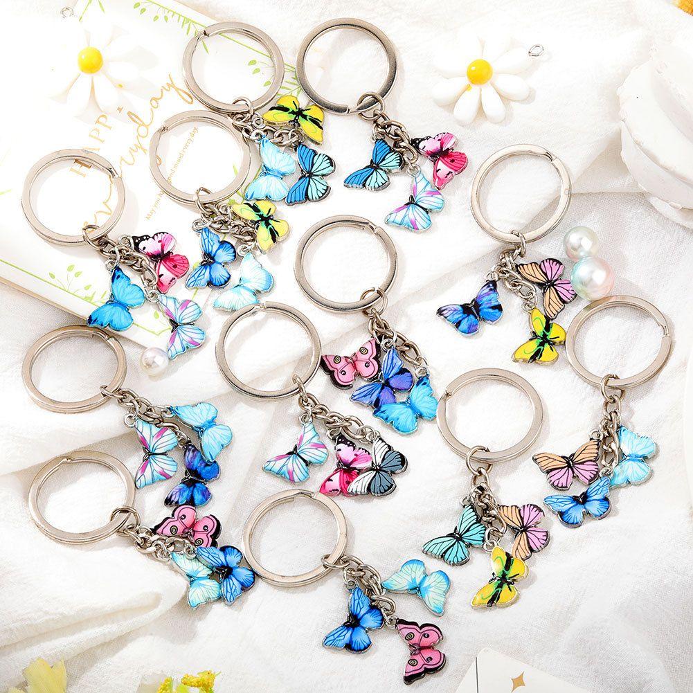 Móc Khóa Hình Bướm Màu Cầu Vồng Thời Trang Charms