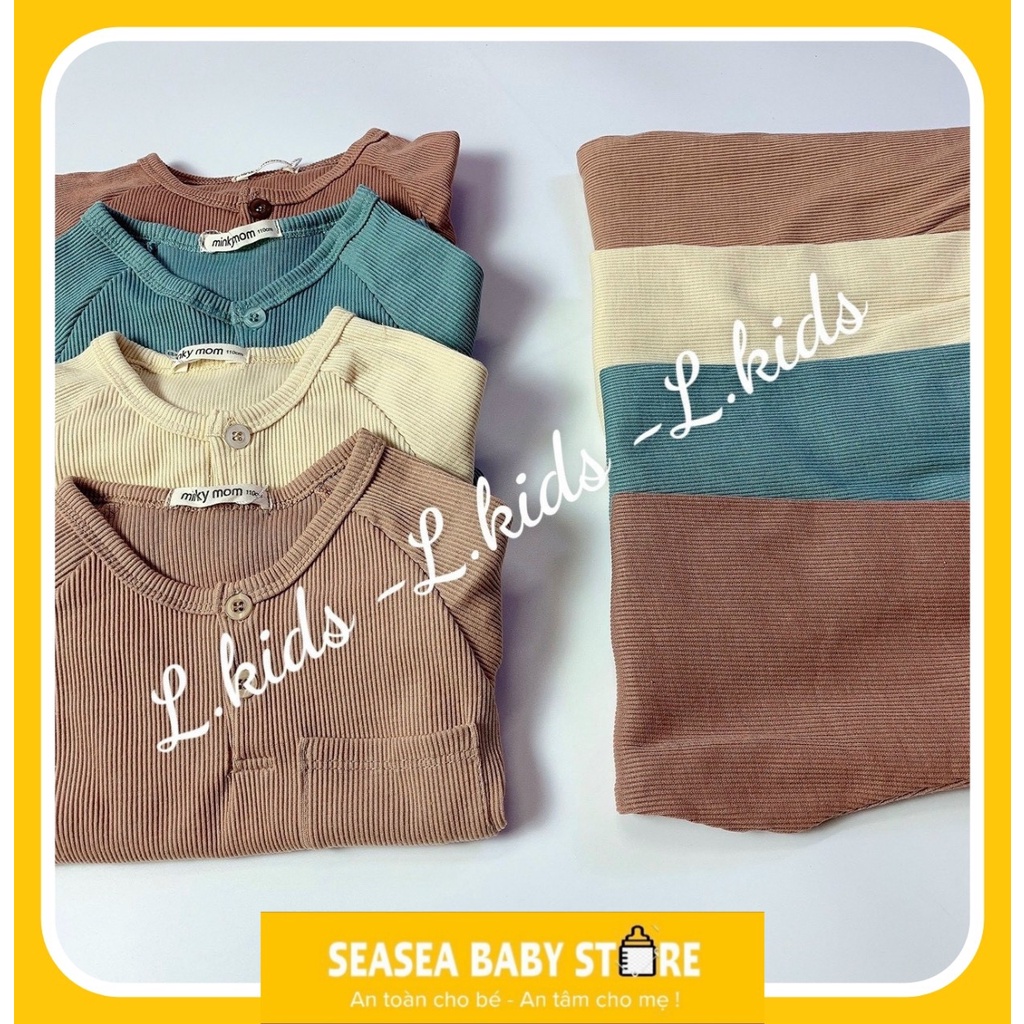 Bộ Dài Tay Len Tăm Cổ Trụ Minky Mom Cho Bé Trai, Bé Gái mã BLTCTM12