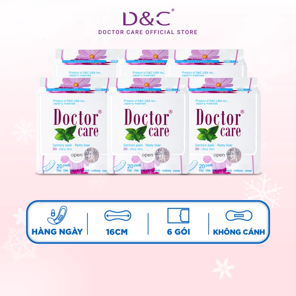 Băng vệ sinh thảo dược Doctor Care hàng ngày 16 cm Combo 6 gói