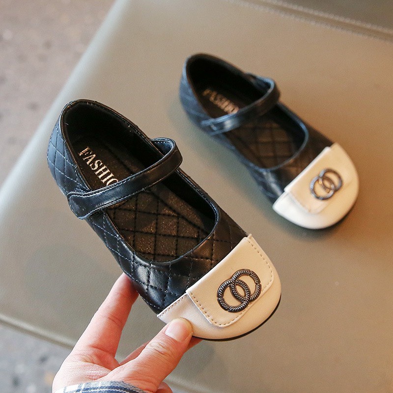 Giày Bệt Bé Gái Da Lì- Giày Búp Bê 2 Màu Quai Dán Phong Cách Hàn Quốc M001