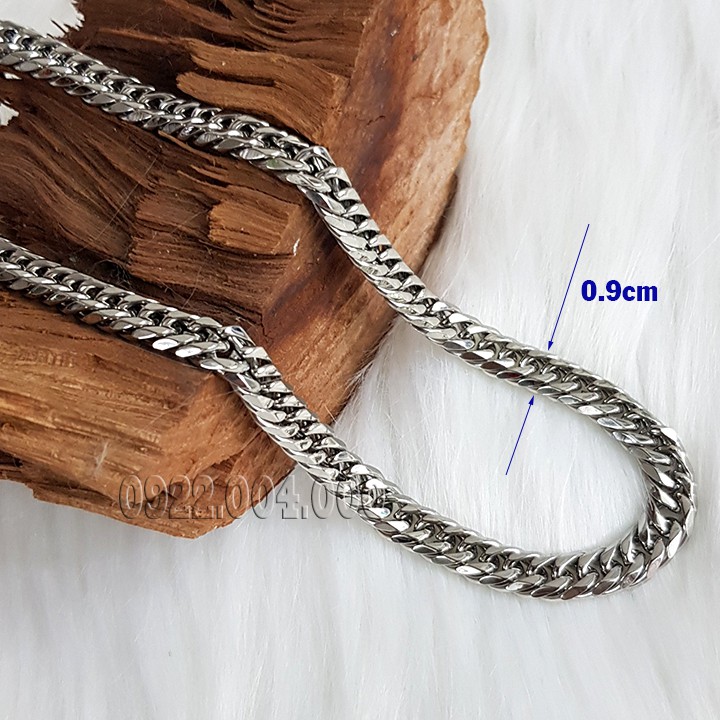Dây chuyền xích đôi giác cạnh bảng 9mm, dây chuyền nam DZ1718.