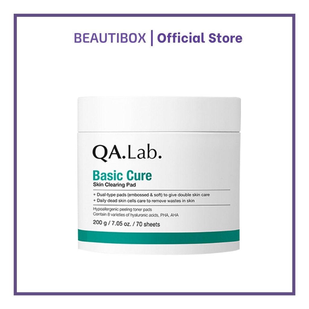 Bông Làm Sạch Và Cấp Ẩm Qa.Lab Basic Cure Skin Clearing Pad Chất Liệu Cotton Mềm Mịn Phù Hợp Với Mọi Loại Da